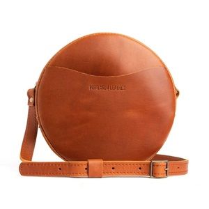 Portland Leather Circle Purse | Caramel | 9”